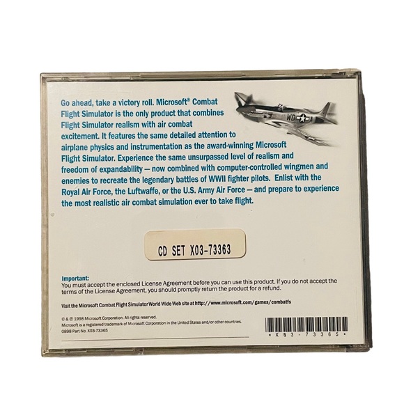 10/$25🦋 Microsoft Combat Flight Simulator: WWII Europe Series CD-ROM - Picture 9 of 16